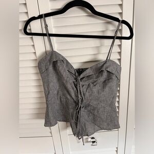 Reformation Lace up Peplum Top size 6